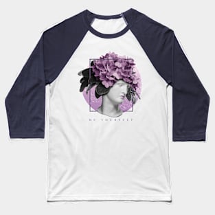 Statue with flowers on head Baseball T-Shirt